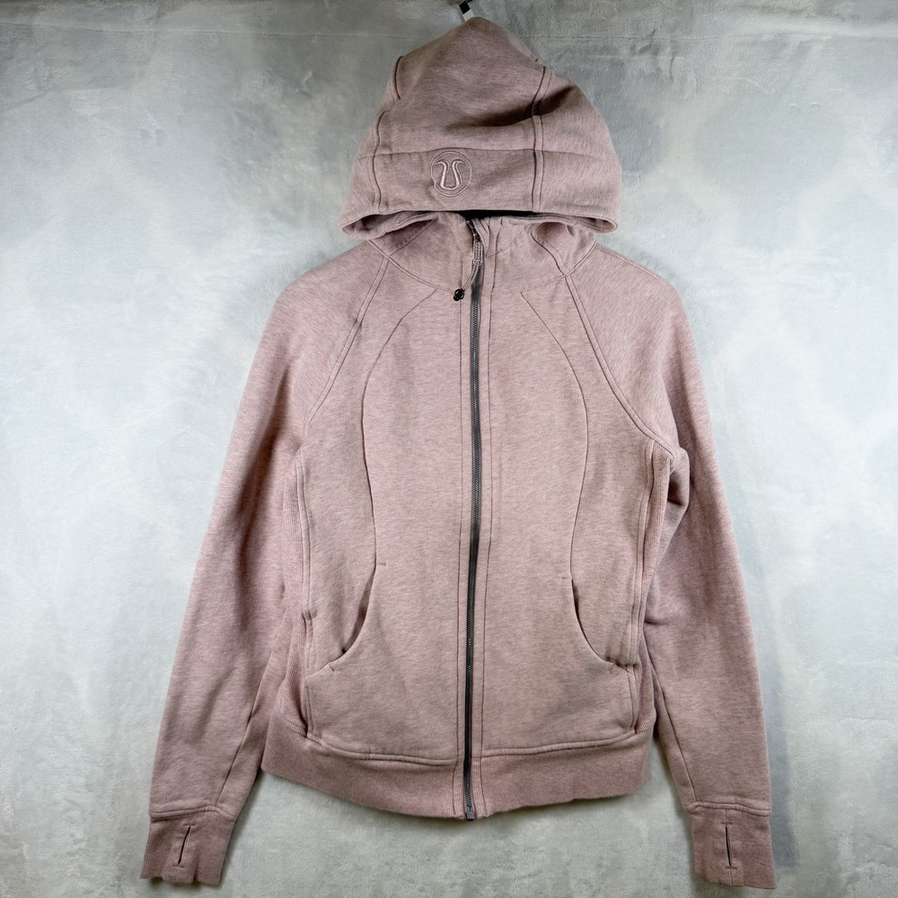 Lululemon Women's Heathered Butter Pink Scuba Hoodie Size 8